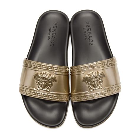 versace gold slides